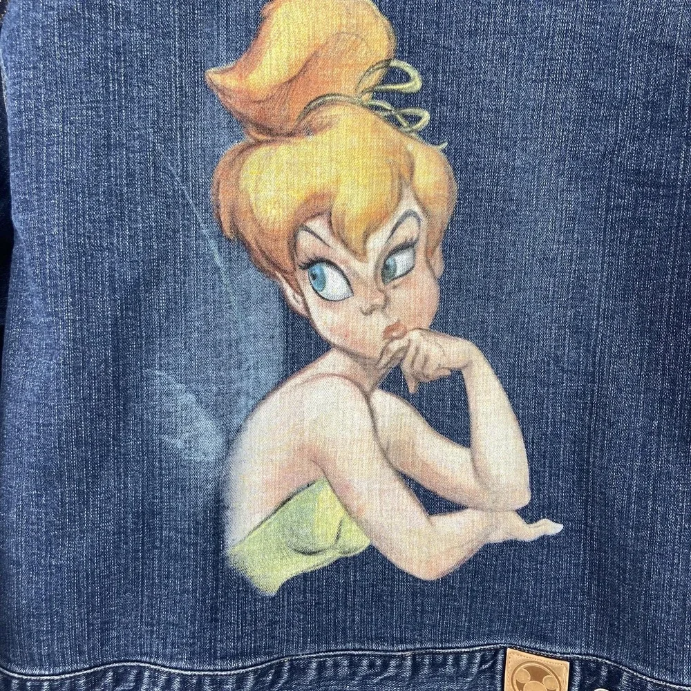 Tinker Bell Disney Jacket Girls XL 18-20 Blue Jean Denim Rhinestone Tink Graphic